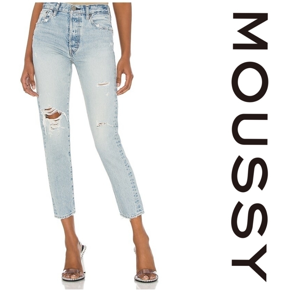 Nwt Moussy | Melvin High Waist Tapered In Light Blue